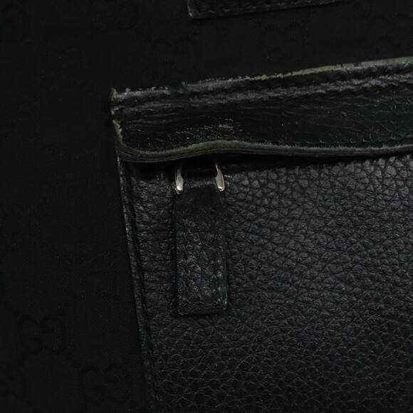 GUCCI GG Canvas Tote Bag Outlet Black Silver - Picture 14 of 16